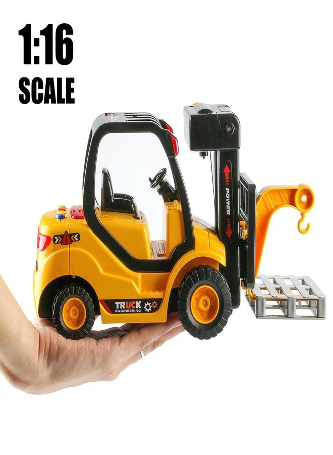 Cdymkf Toy Forklift Truck with Pallet, 1/16 Scale Fork Truck with Lights & Sound,11.8"(30cm), Friction Powered, Ages 3+ - Image 2